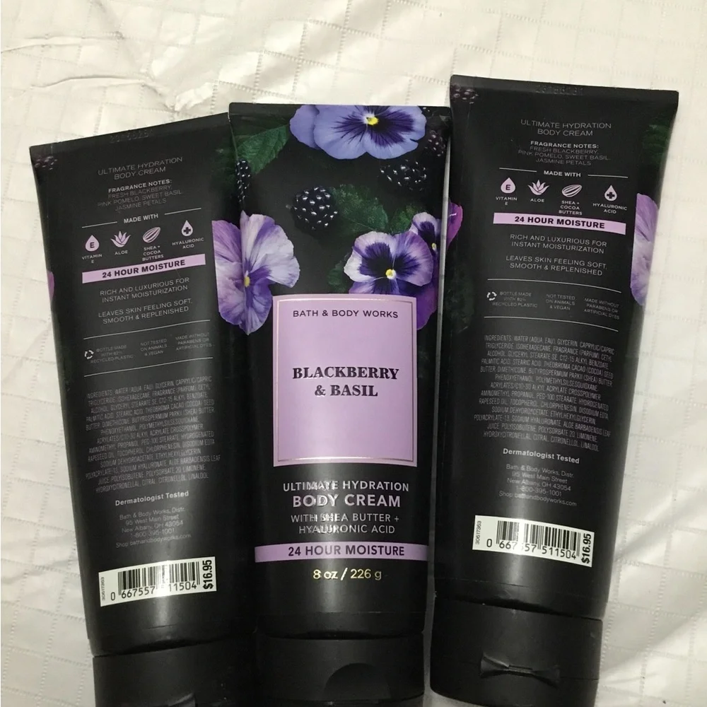 Bath & Body Works Blackberry & Basil Body Cream - Black, Purple Price For 1.